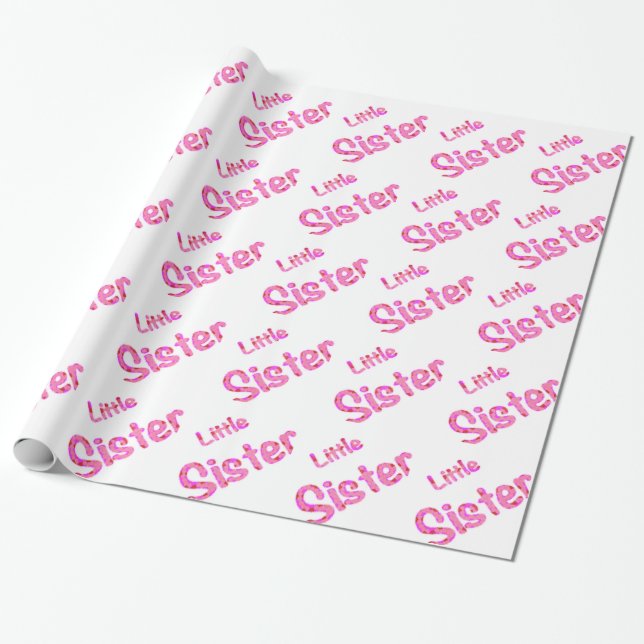 Little Sister Typography Wrapping Paper (Unrolled)
