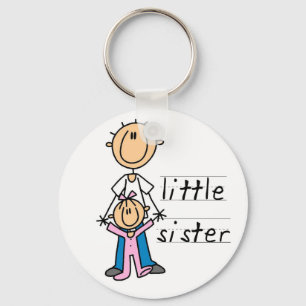 Little Sister with Big Brother T-shirts and Gifts Keychain