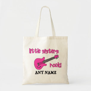 Little Sisters Rock! with Pink Guitar Tote Bag