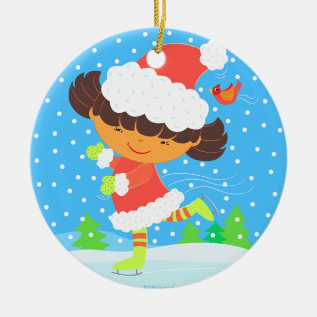 little skater round keepsake ornament (Front)