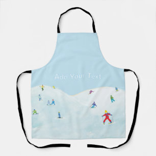 Little Skiers On Snowy Hill Apron