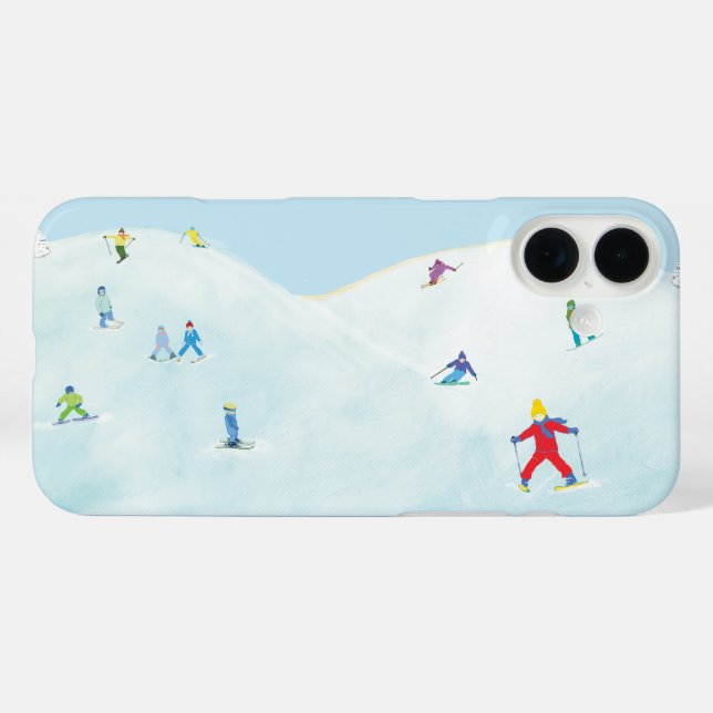 Little Skiers On Snowy Hill Case-Mate iPhone Case (Back (Horizontal))