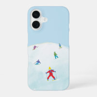 Little Skiers On Snowy Hill 