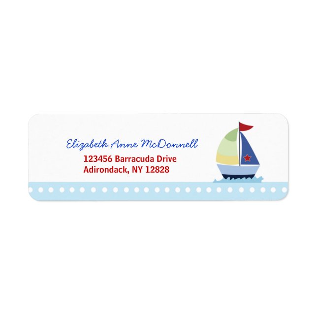 Little Skipper Sailboat Custom Address Labels (Front)