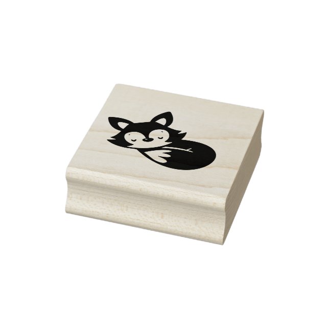 Little Sleeping Fox Rubber Stamp (Stamp)