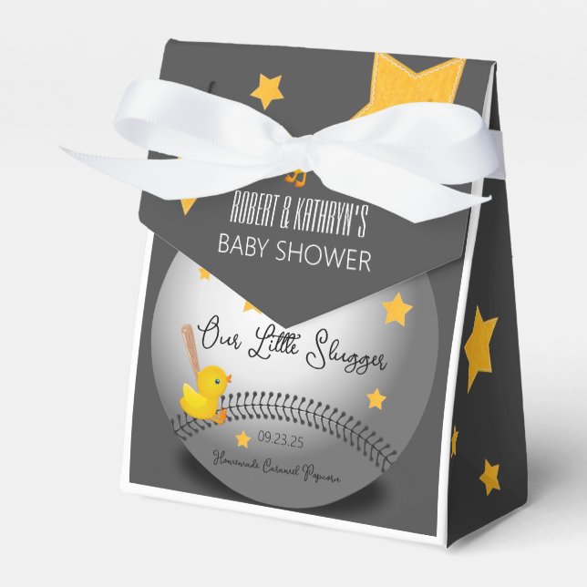 "Little Slugger" Baby Shower Favour Favor Box (Front Side)