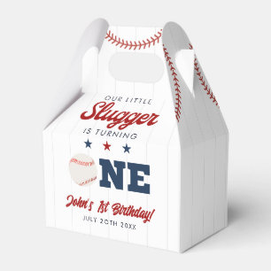 Little Slugger Baseball 1st Birthday Favor Box