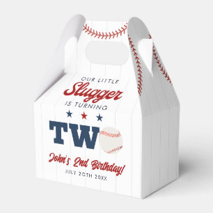Little Slugger Baseball 2nd Birthday Favor Box
