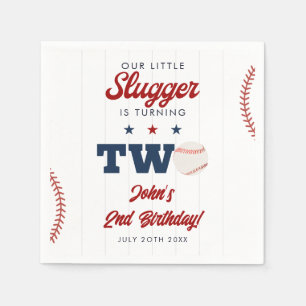 Little Slugger Baseball 2nd Birthday Napkin