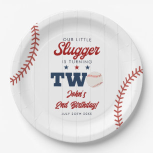 Little Slugger Baseball 2nd Birthday Paper Plate