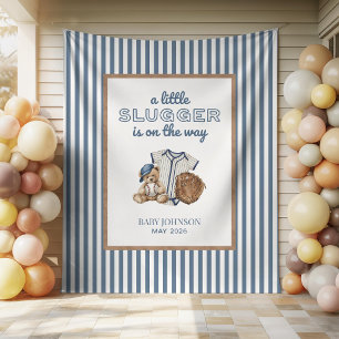 Little Slugger Baseball Baby Shower Backdrop Tapestry