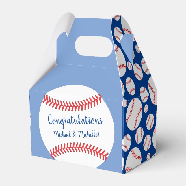 Little Slugger Baseball Baby Shower Favor Box (Front Side)