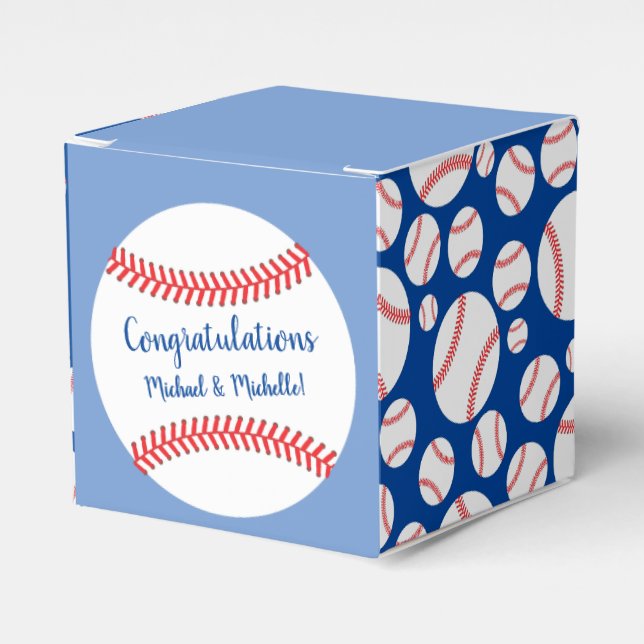 Little Slugger Baseball Baby Shower Favour Box (Front Side)