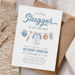 Little Slugger Baseball Baby Shower Invitation<br><div class="desc">Invite friends and family to celebrate a little one on the way with this baseball themed baby shower invitation.</div>