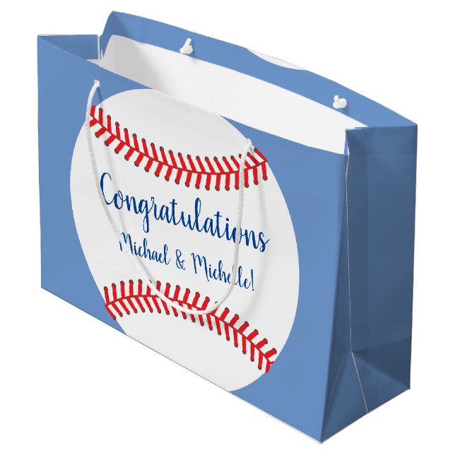 Little Slugger Baseball Baby Shower Large Gift Bag (Back Angled)
