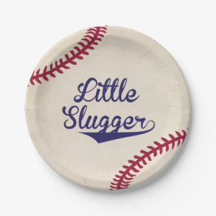 Little Slugger Baseball Baby Shower Paper Plates