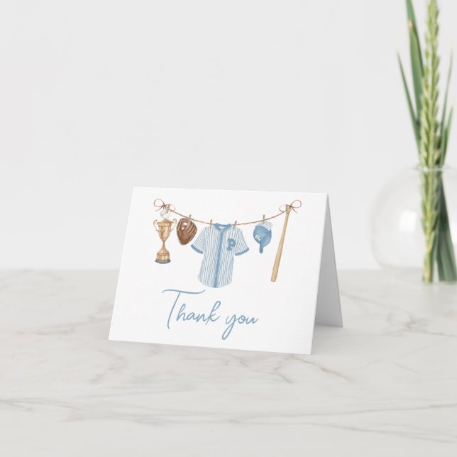 Little Slugger Baseball Baby Shower  Thank You Card (Front)