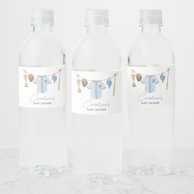 Little Slugger Baseball Baby Shower  Water Bottle Label (Bottles)