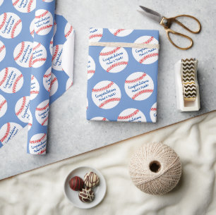 Little Slugger Baseball Baby Shower Wrapping Paper