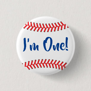 Little Slugger Baseball Birthday Party 1 Inch Round Button