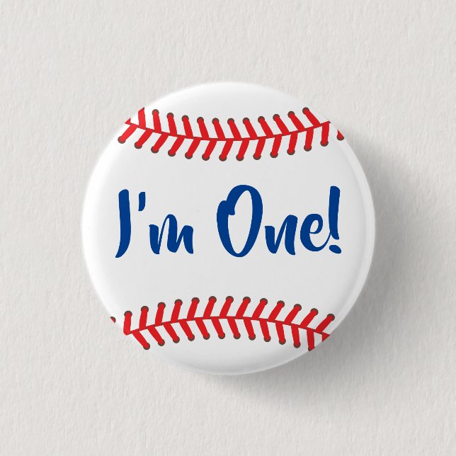 Little Slugger Baseball Birthday Party 1 Inch Round Button (Front)