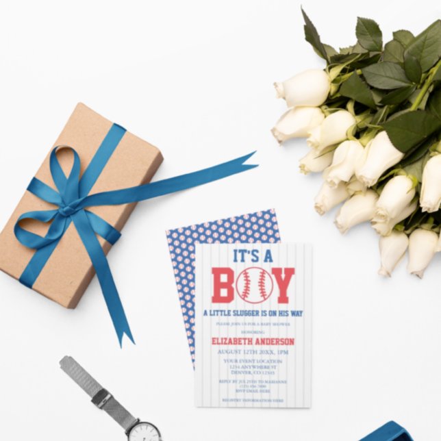 Little Slugger Baseball Boy Baby Shower Invitation (Creator Uploaded)