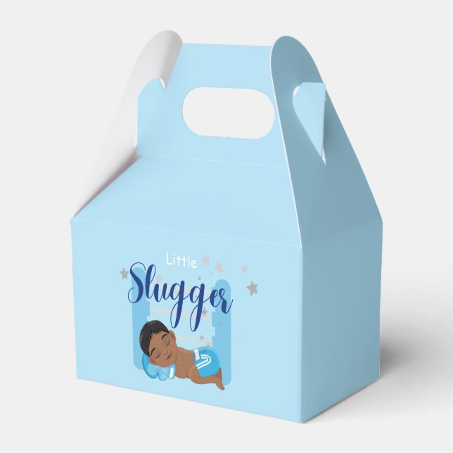 Little slugger boy baby  favor box (Front Side)