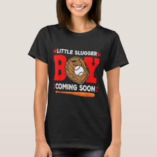 Little Slugger Boy Coming Soon Baby Announcement B T-Shirt