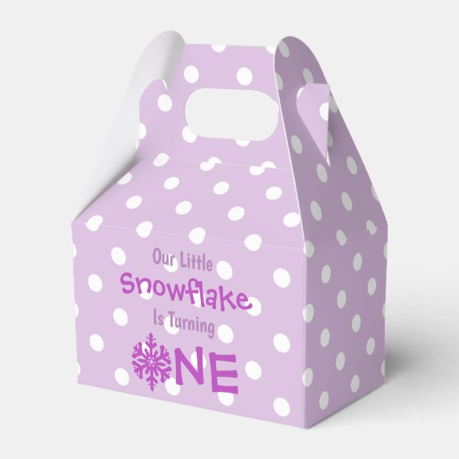 Little Snowflake 1st Birthday Favor Box (Front Side)