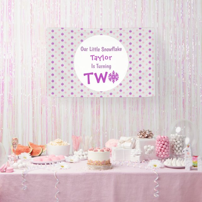 Little Snowflake 2nd Birthday Banner (Party)