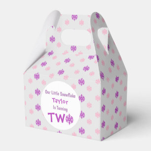 Little Snowflake 2nd Birthday Favor Box