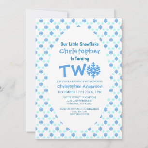Little Snowflake 2nd Birthday Invitation