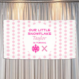 Little Snowflake Any Age Birthday Banner