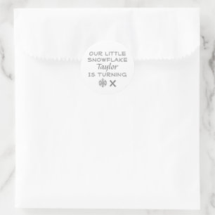 Little Snowflake Any Age Birthday Classic Round Sticker