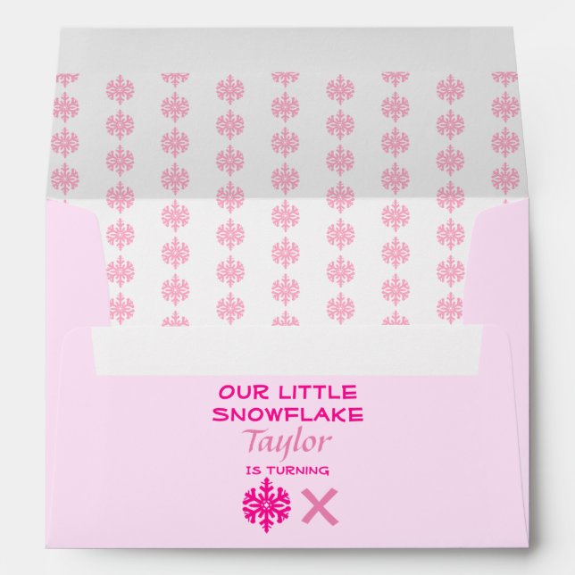 Little Snowflake Any Age Birthday Envelope (Back (Bottom))