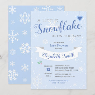 Little snowflake baby boy babyshower invitation