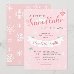 Little snowflake baby girl babyshower invitation