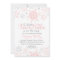 Little Snowflake Baby Shower Invite in Pink Silver