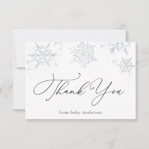 Little Snowflake Baby Shower Thank You  Card