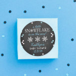 Little Snowflake Boys Winter Baby Shower Classic Round Sticker<br><div class="desc">Celebrate in style with these trendy baby shower stickers. The design is easy to personalize with your own wording and your family and friends will be thrilled when they see these fabulous stickers.</div>