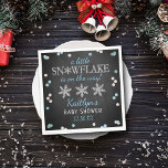 Little Snowflake Boys Winter Baby Shower Napkin<br><div class="desc">Celebrate in style with these trendy baby shower napkins. This design is easy to personalize with your special event wording and your guests will be thrilled when they see these fabulous napkins.</div>