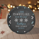 Little Snowflake Boys Winter Baby Shower Paper Plate<br><div class="desc">Celebrate in style with these trendy baby shower paper plates. The design is easy to personalize with your own wording and your family and friends will be thrilled when they see these fabulous party plates.</div>
