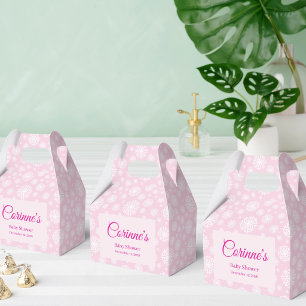 Little snowflake delicate pink girl baby shower favor box