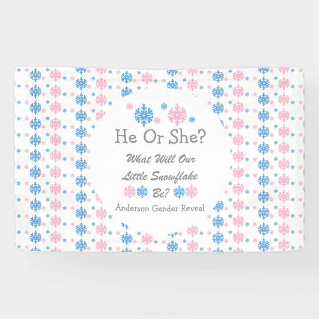 Little Snowflake Gender Reveal Banner (Horizontal)