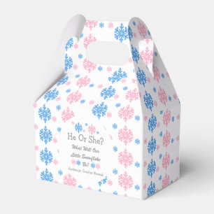 Little Snowflake Gender Reveal Favor Box