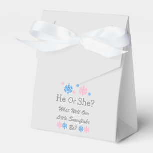 Little Snowflake Gender Reveal Favor Box