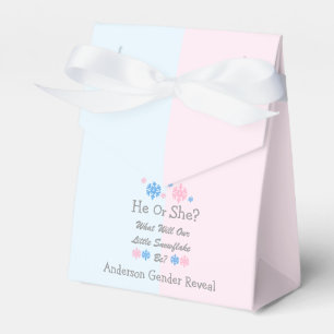 Little Snowflake Gender Reveal Favor Box