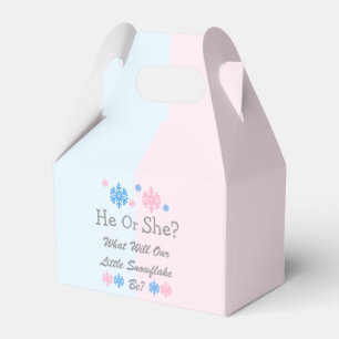 Little Snowflake Gender Reveal Favor Box