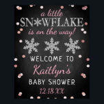 Little Snowflake Girls Winter Baby Shower Welcome Poster<br><div class="desc">Celebrate in style with this trendy baby shower welcome sign. The design is easy to personalize with your own wording and your family and friends will be thrilled when they see this fabulous party sign. Matching party items can be found in the collection.</div>
