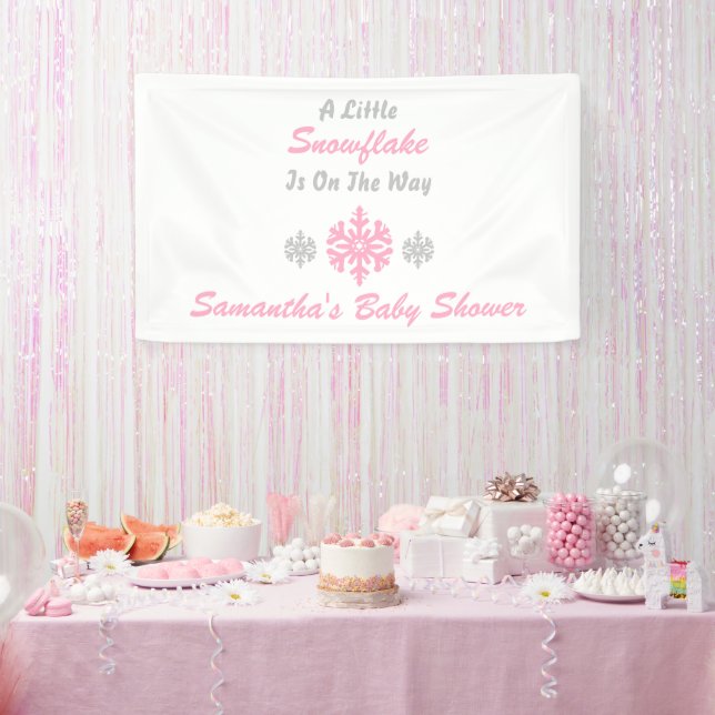 Little Snowflake On The Way Banner (Party)